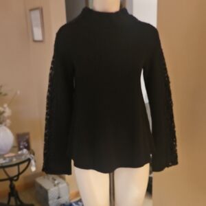 NWT Anthropologie Black Turtleneck Sweater With BEAUTIFUL SLEEVES